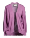 Aniye By Woman Cardigan Mauve Size M Cotton In Purple