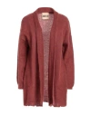 Aniye By Woman Cardigan Rust Size M Mohair Wool, Polyamide, Wool In Red