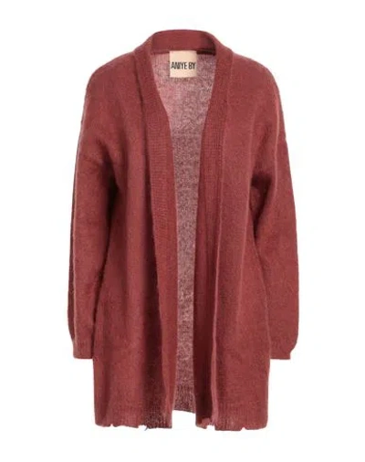 Aniye By Woman Cardigan Rust Size M Mohair Wool, Polyamide, Wool In Red