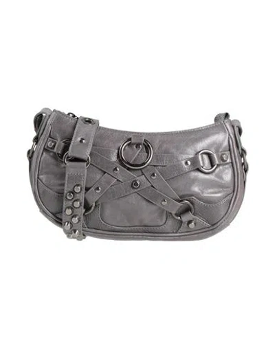 Aniye By Woman Cross-body Bag Grey Size - Leather In Gray