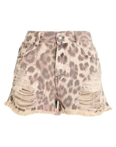 Aniye By Woman Denim Shorts Beige Size 29 Cotton In Nude