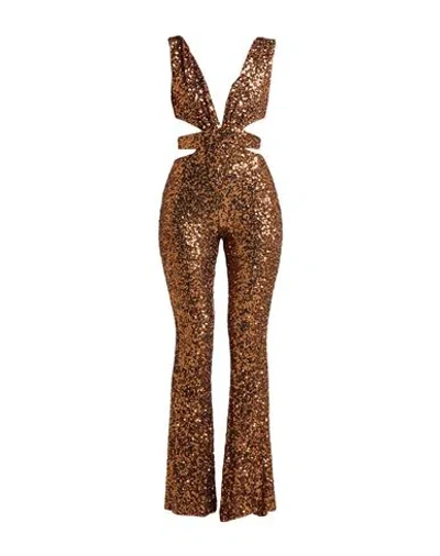 Aniye By Woman Jumpsuit Bronze Size 8 Polyester, Elastane