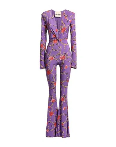 Aniye By Woman Jumpsuit Purple Size 6 Polyester, Elastane