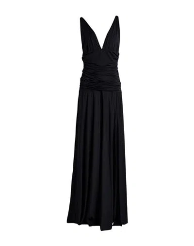Aniye By Woman Maxi Dress Black Size 10 Polyester, Elastane In Blue