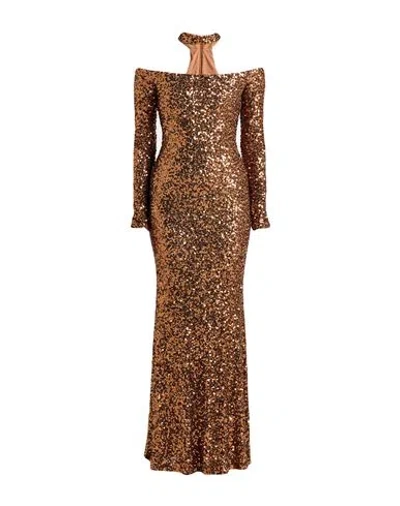 Aniye By Woman Maxi Dress Bronze Size 6 Polyester, Elastane