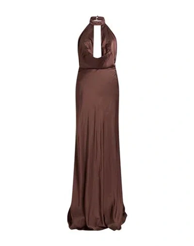 Aniye By Woman Maxi Dress Brown Size S Viscose, Elastane