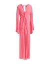 Aniye By Woman Maxi Dress Coral Size 4 Viscose In Red