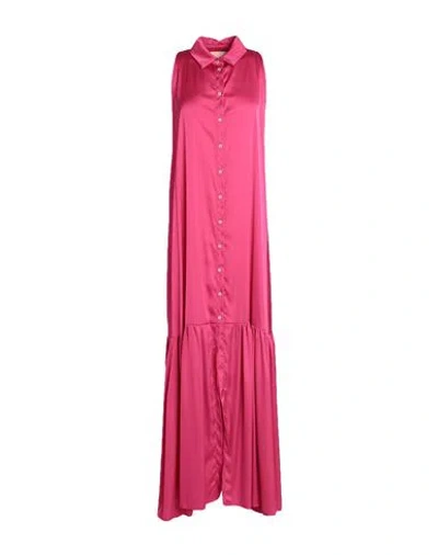 Aniye By Woman Maxi Dress Fuchsia Size 8 Polyester, Elastane In Pink