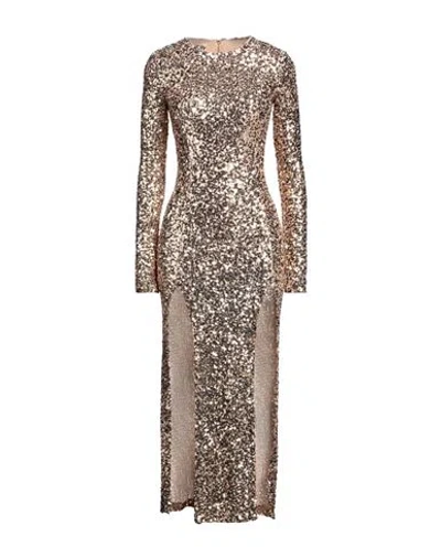 Aniye By Woman Maxi Dress Beige Size 8 Polyester, Elastane In Gold
