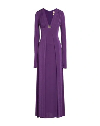 Aniye By Woman Maxi Dress Purple Size 6 Polyester, Elastane