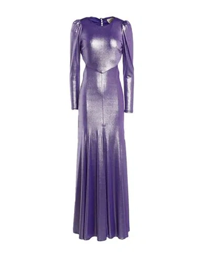 Aniye By Woman Maxi Dress Purple Size 6 Polyester, Elastane
