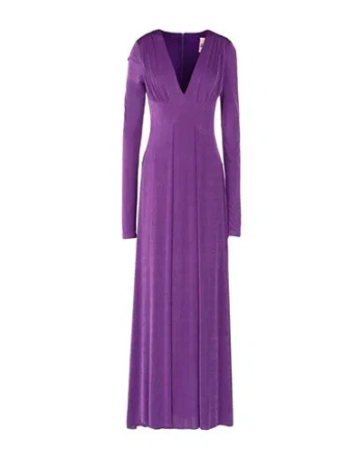 Aniye By Woman Maxi Dress Purple Size 8 Polyester, Elastane