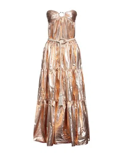 Aniye By Woman Long Dress Rose Gold Size 8 Polyamide