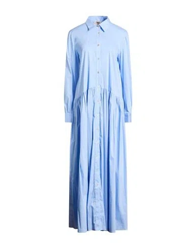 Aniye By Woman Maxi Dress Sky Blue Size M Cotton, Polyamide, Elastane