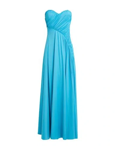 Aniye By Woman Maxi Dress Turquoise Size 8 Polyester, Elastane In Blue