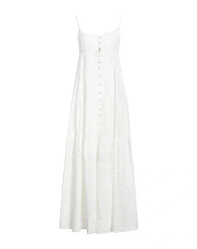 Aniye By Woman Maxi Dress White Size 6 Cotton, Polyamide