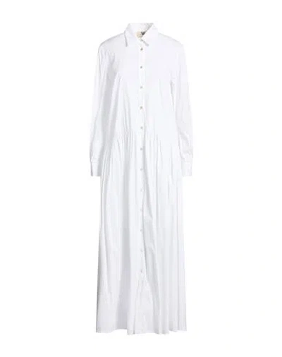Aniye By Woman Maxi Dress White Size M Cotton, Polyamide, Elastane