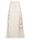 Aniye By Woman Maxi Skirt Beige Size 6 Cotton, Elastane In Neutral