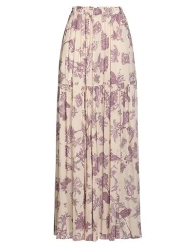 Aniye By Woman Maxi Skirt Beige Size 6 Viscose In White
