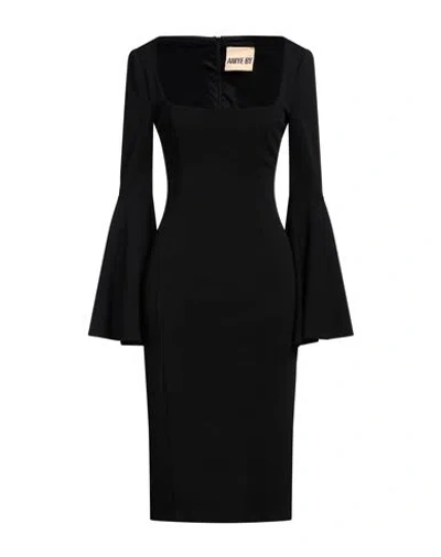 Aniye By Woman Midi Dress Black Size 12 Polyester, Elastane In Neutral