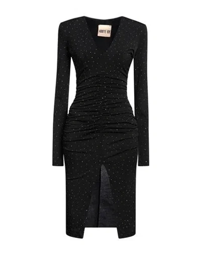 Aniye By Woman Midi Dress Black Size 6 Polyester, Elastane In Black