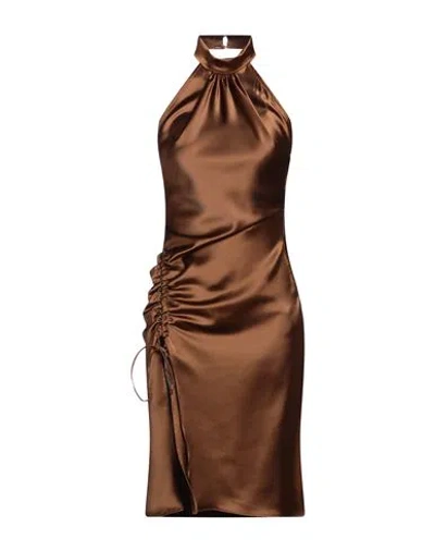 Aniye By Woman Midi Dress Brown Size 8 Polyester