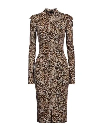 Aniye By Woman Midi Dress Camel Size 8 Polyester, Elastane In Beige