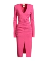 Aniye By Woman Midi Dress Fuchsia Size 8 Polyester, Elastane In Pink