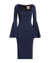 Aniye By Woman Midi Dress Navy Size 10 Polyester, Elastane In Blue