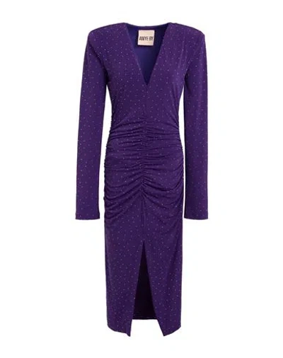 Aniye By Woman Midi Dress Purple Size 8 Polyester, Elastane