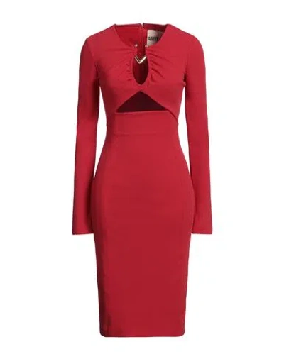 Aniye By Woman Midi Dress Red Size 4 Polyester, Elastane