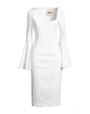 Aniye By Woman Midi Dress White Size 6 Polyester, Elastane In White