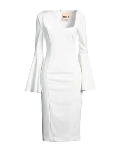 Aniye By Woman Midi Dress White Size 6 Polyester, Elastane