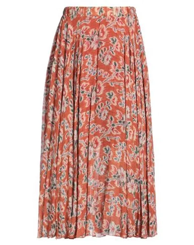 Aniye By Woman Midi Skirt Rust Size 4 Viscose In Red