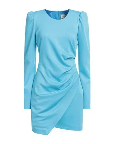 Aniye By Woman Mini Dress Azure Size 4 Polyester, Elastane In Blue