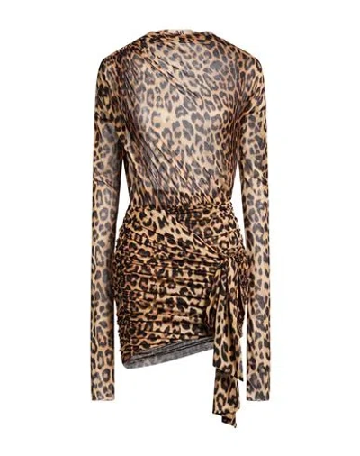 Aniye By Woman Mini Dress Beige Size Xs Polyester In Brown