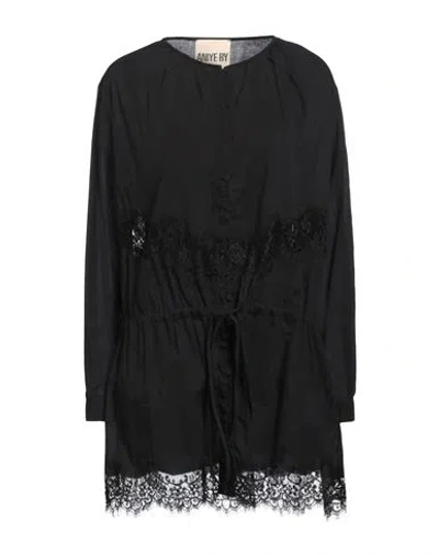 Aniye By Woman Mini Dress Black Size 6 Cotton, Polyamide