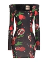 Aniye By Woman Mini Dress Black Size 8 Polyester, Elastane In Multi