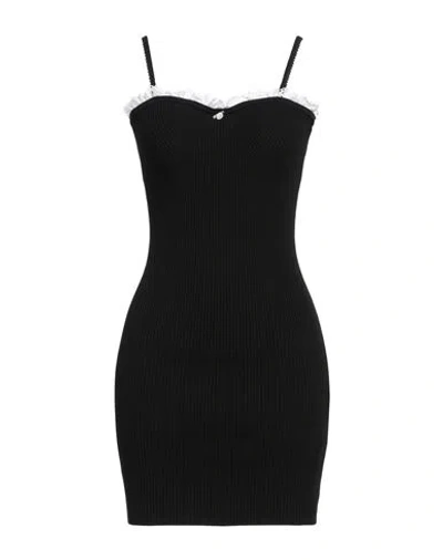 Aniye By Woman Mini Dress Black Size M Viscose, Polyester, Cotton
