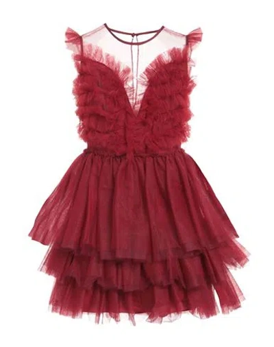 Aniye By Woman Short Dress Brick Red Size 8 Polyamide In Red