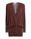 Aniye By Woman Mini Dress Brown Size 6 Polyester, Elastane In Brown