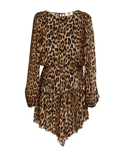 Aniye By Woman Mini Dress Brown Size Xs Viscose In Multi