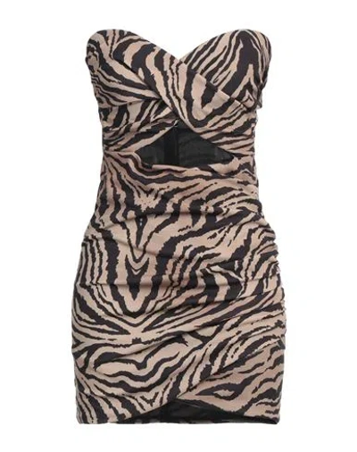 Aniye By Woman Mini Dress Camel Size 6 Polyester, Elastane In Beige