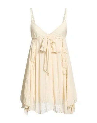 Aniye By Woman Mini Dress Cream Size 2 Viscose, Cotton, Elastane In White