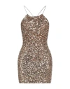 Aniye By Woman Mini Dress Gold Size 8 Polyester, Elastane
