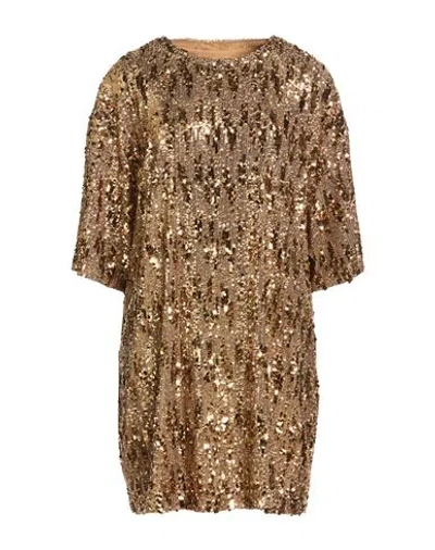 Aniye By Woman Mini Dress Gold Size S Polyester In Brown