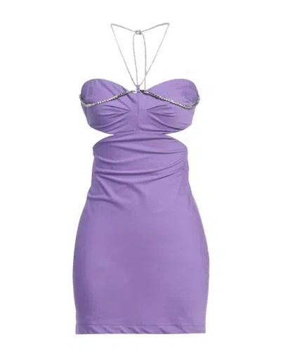 Aniye By Woman Mini Dress Lilac Size 2 Cotton, Elastane In Purple
