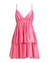 Aniye By Woman Mini Dress Fuchsia Size M Polyester In Magenta