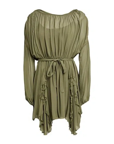 Aniye By Woman Mini Dress Military Green Size 4 Viscose, Polyester