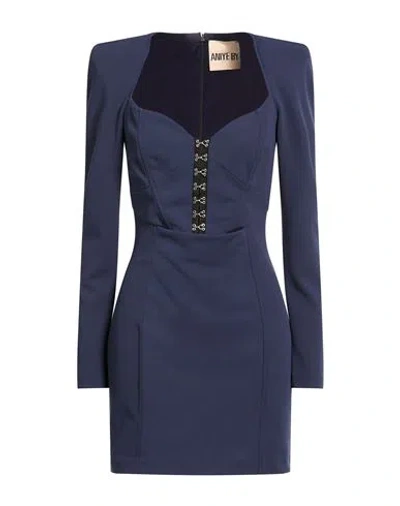 Aniye By Woman Mini Dress Navy Size 10 Polyester, Elastane In Blue